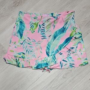 Lilly Pulitzer Pink and Blue Leaf Skirt